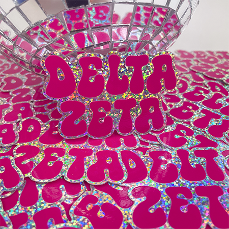 Delta Zeta Holographic Retro Sticker