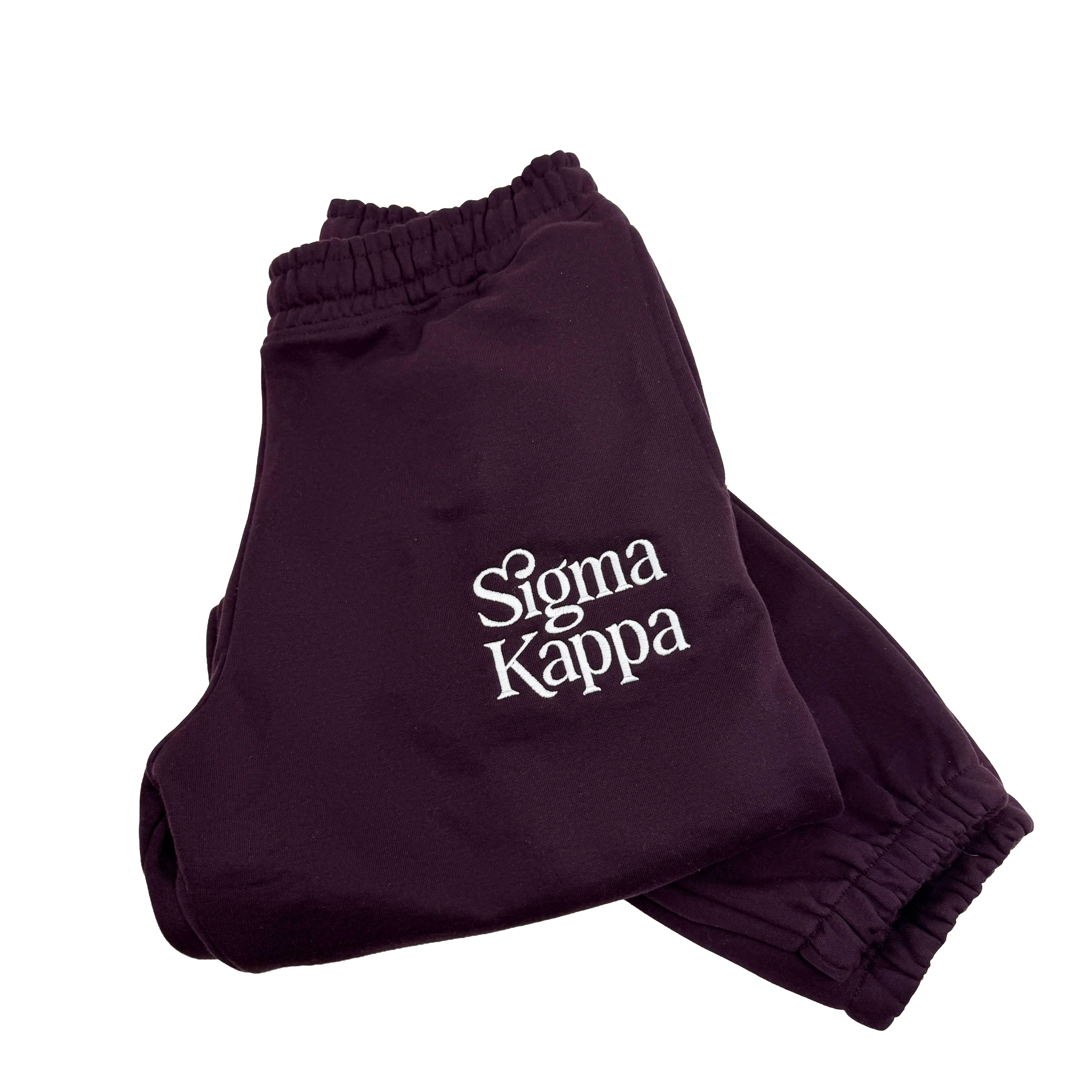 Sigma Kappa Bordeaux Sweatpants with Embroidered Logo