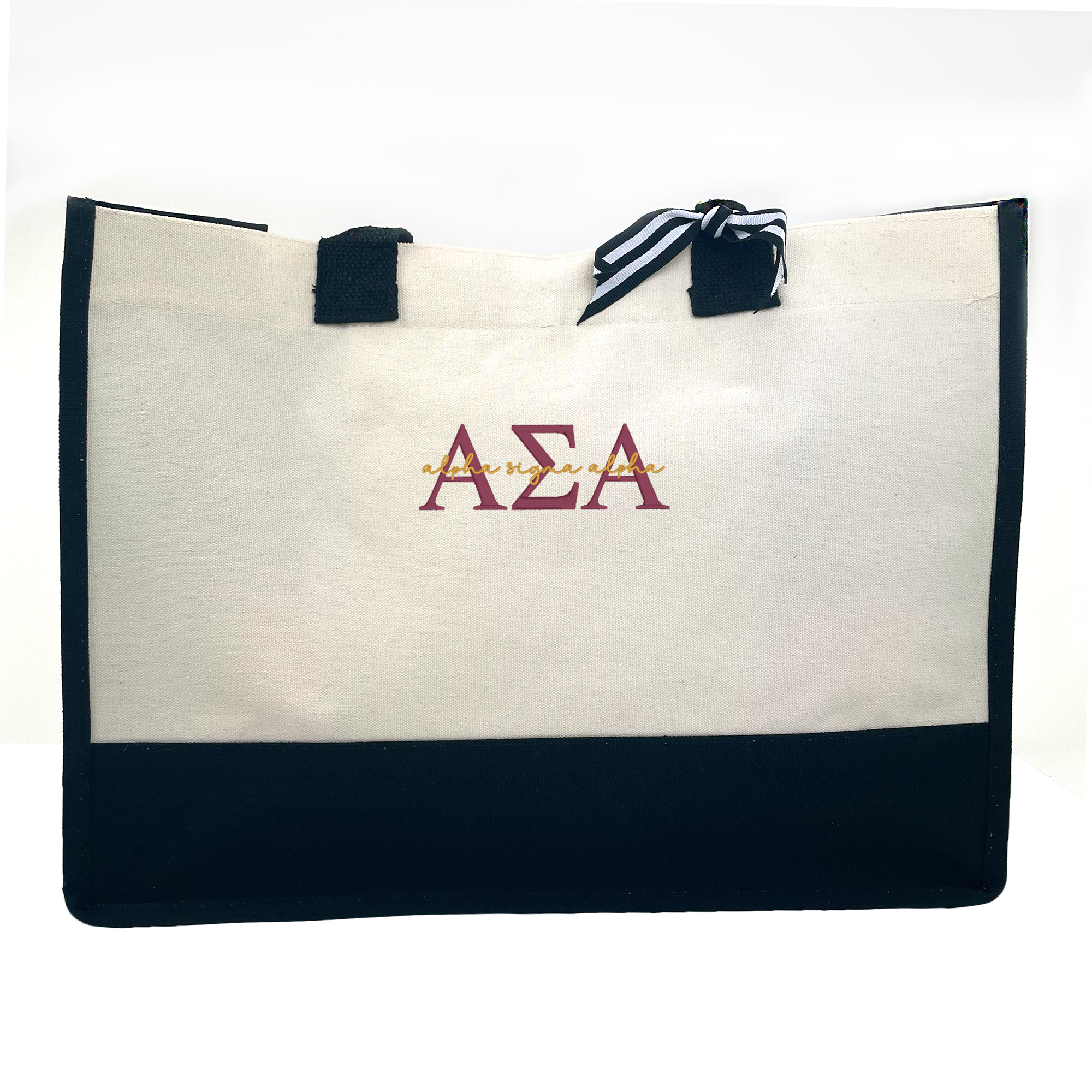Alpha Sigma Alpha - Embroidered Signature Tote Bag