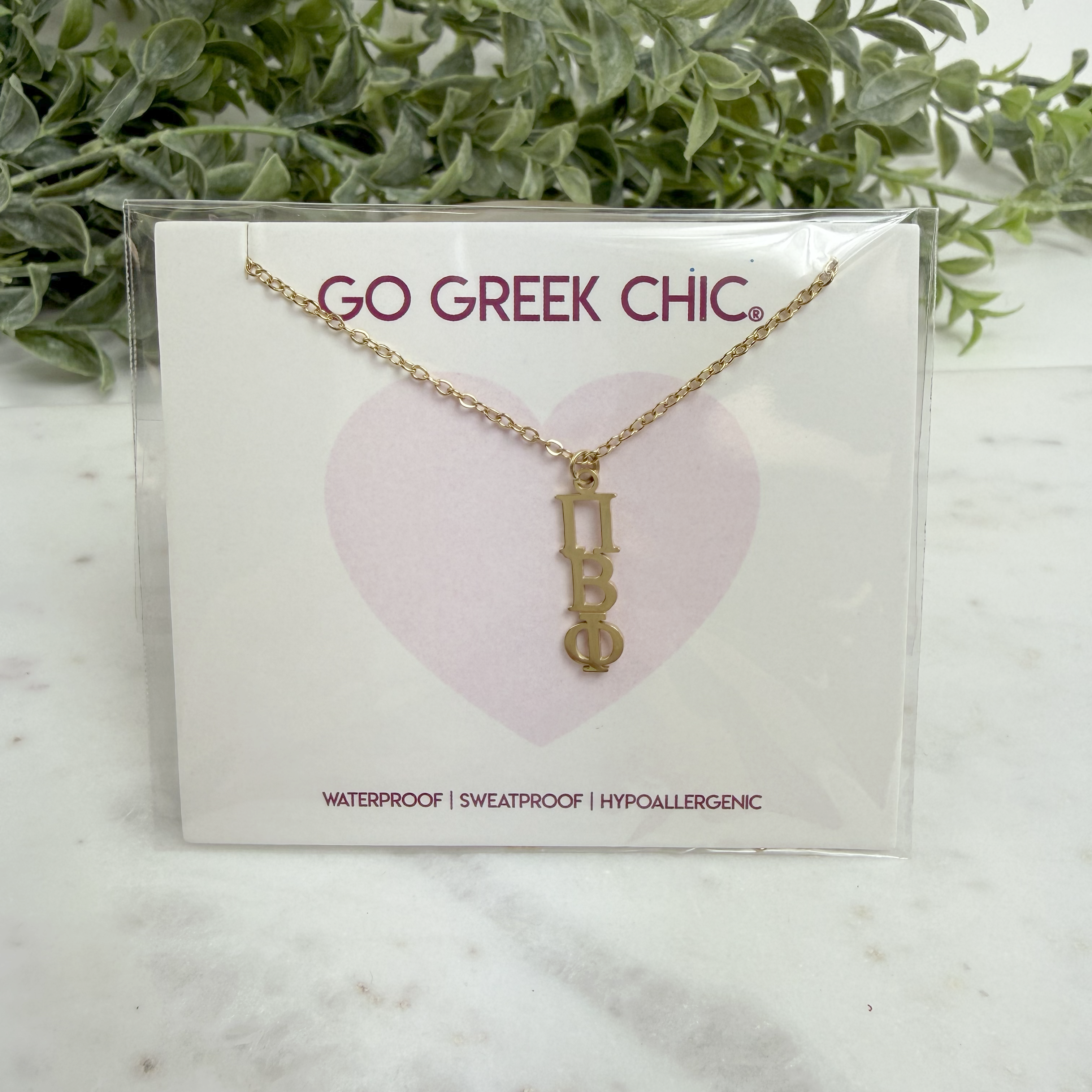 Pi Beta Phi Gold Lavaliere Necklace, Sorority Jewelry Gift