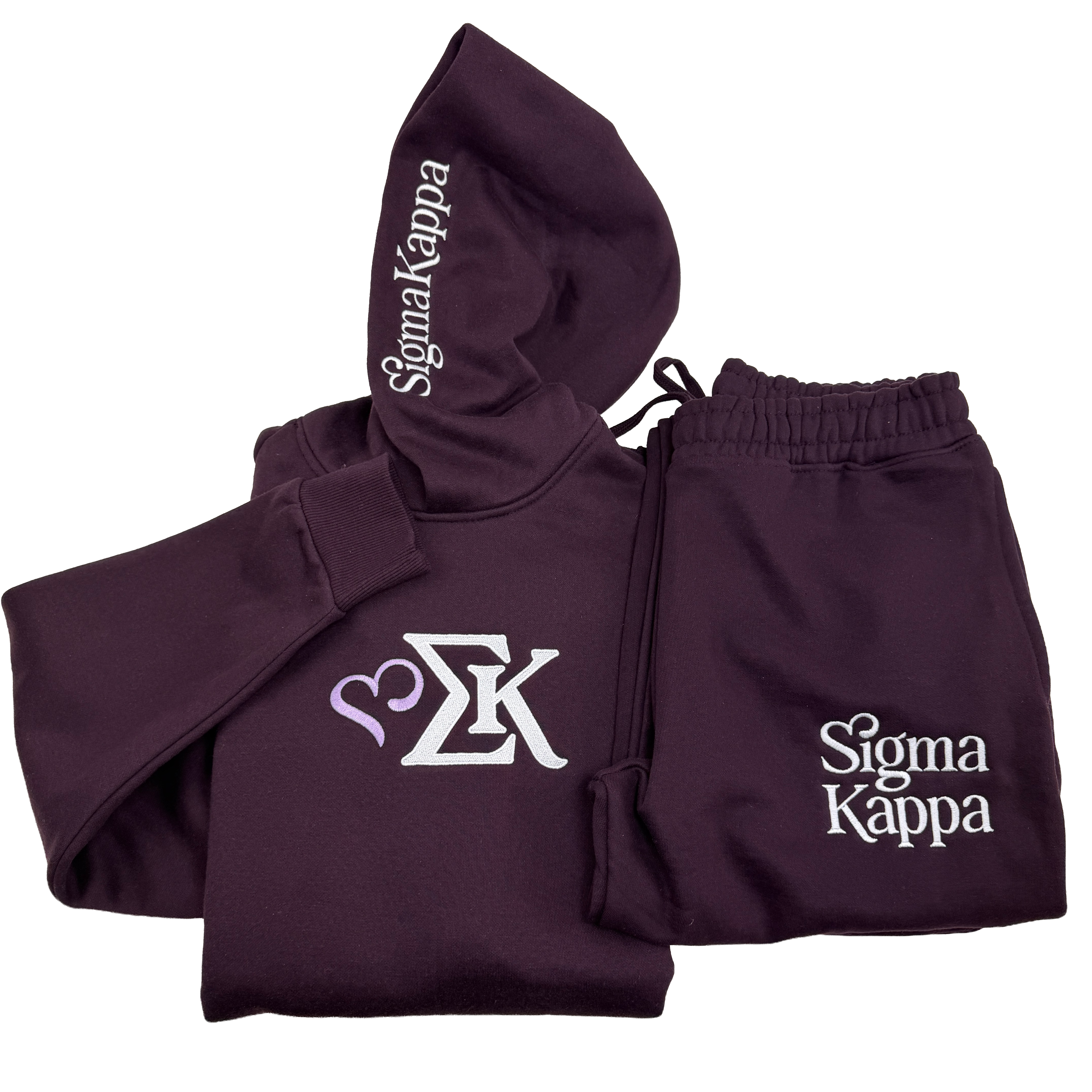 Sigma Kappa Bordeaux Sweatpants with Embroidered Logo