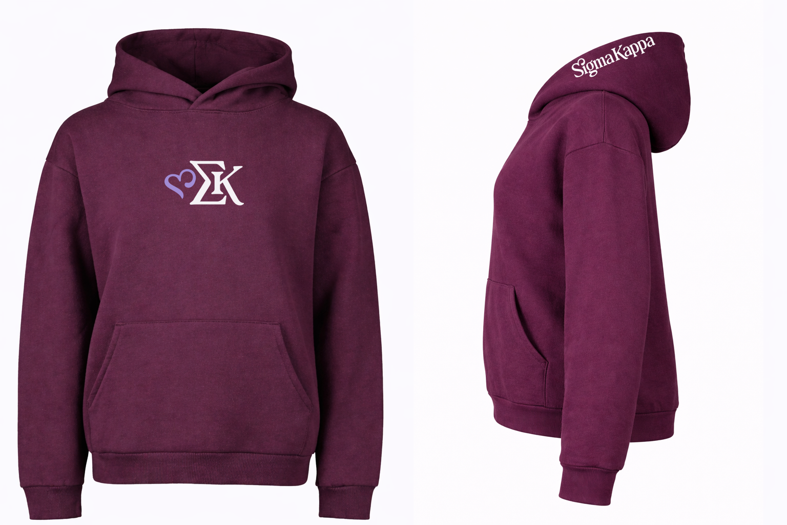 Sigma Kappa Oversize Hoodie with Embroidered Logos