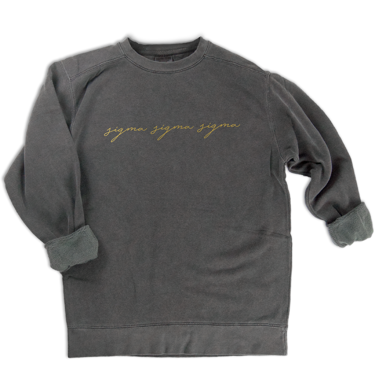 Sigma Sigma Sigma Gold Script Letters Sweatshirt