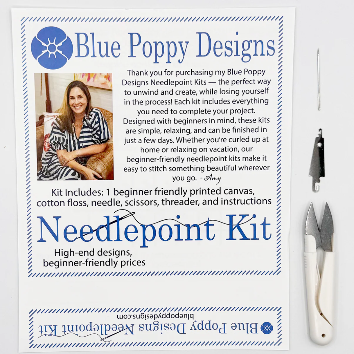 Sigma Kappa New Branding Needlepoint Kit,  Sorority Needlepoint Canvas by Blue Poppy