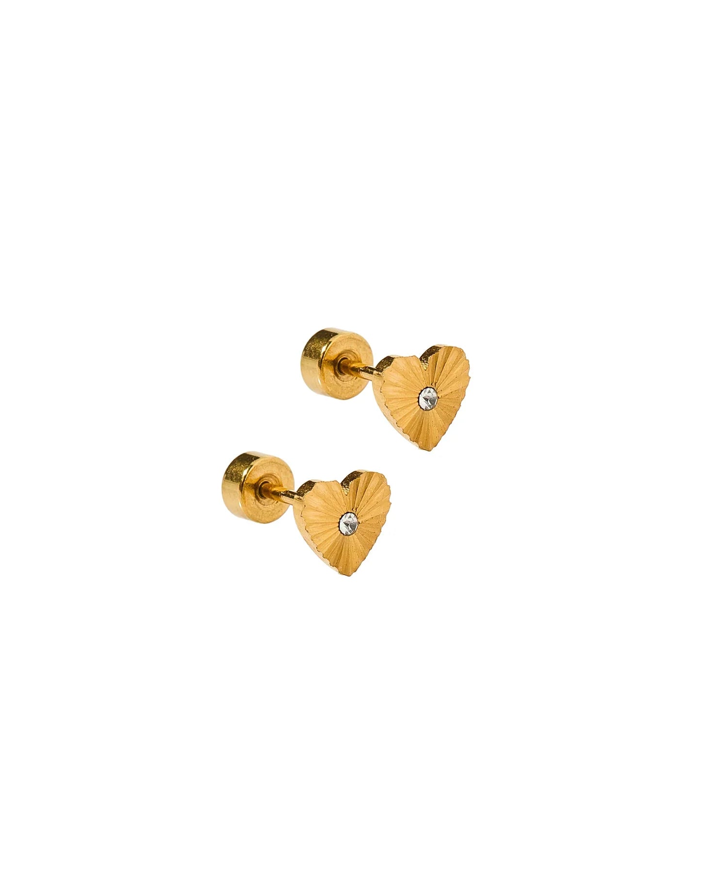 Andrea Heart Gold Screwback earrings product photo