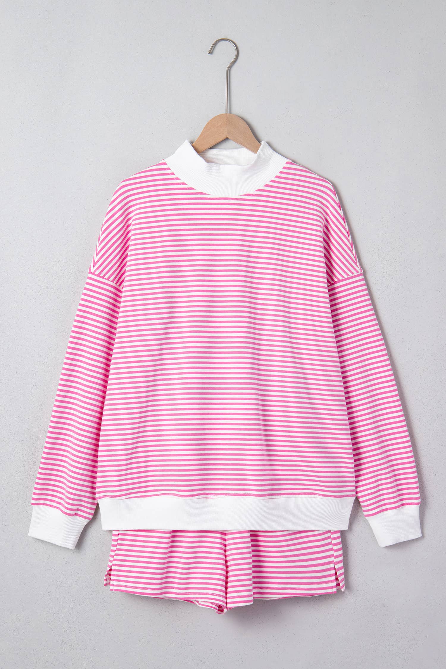Stripe Oversize Sweatshirt and Shorts Set