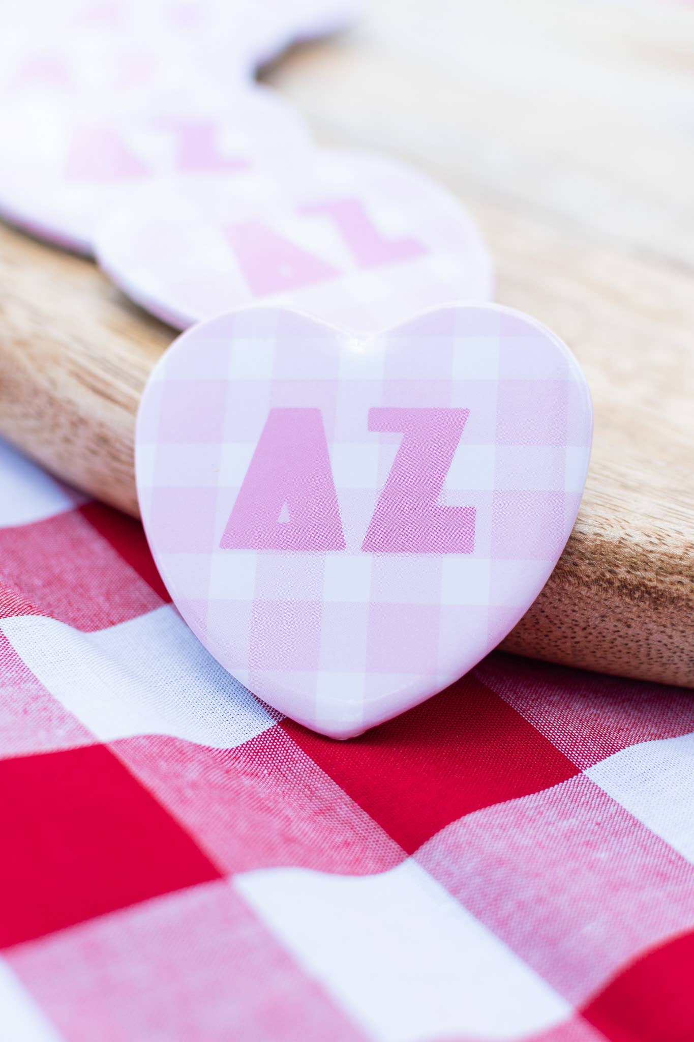 Gingham Heart buttons: Delta Delta Delta