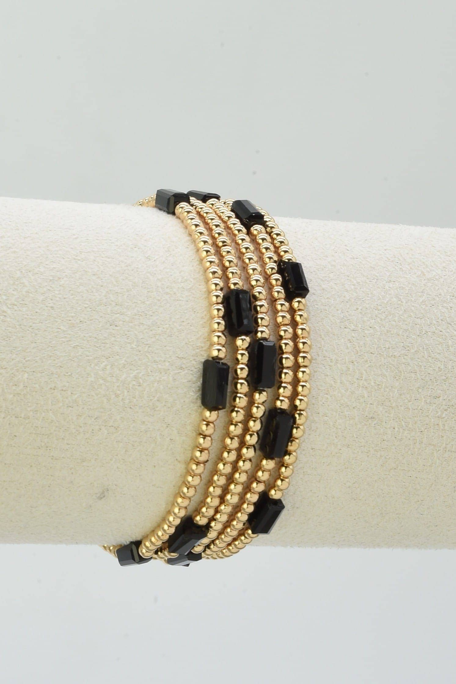 Clara Five Piece CCB and Glass Bead Stretch Bracelet Set