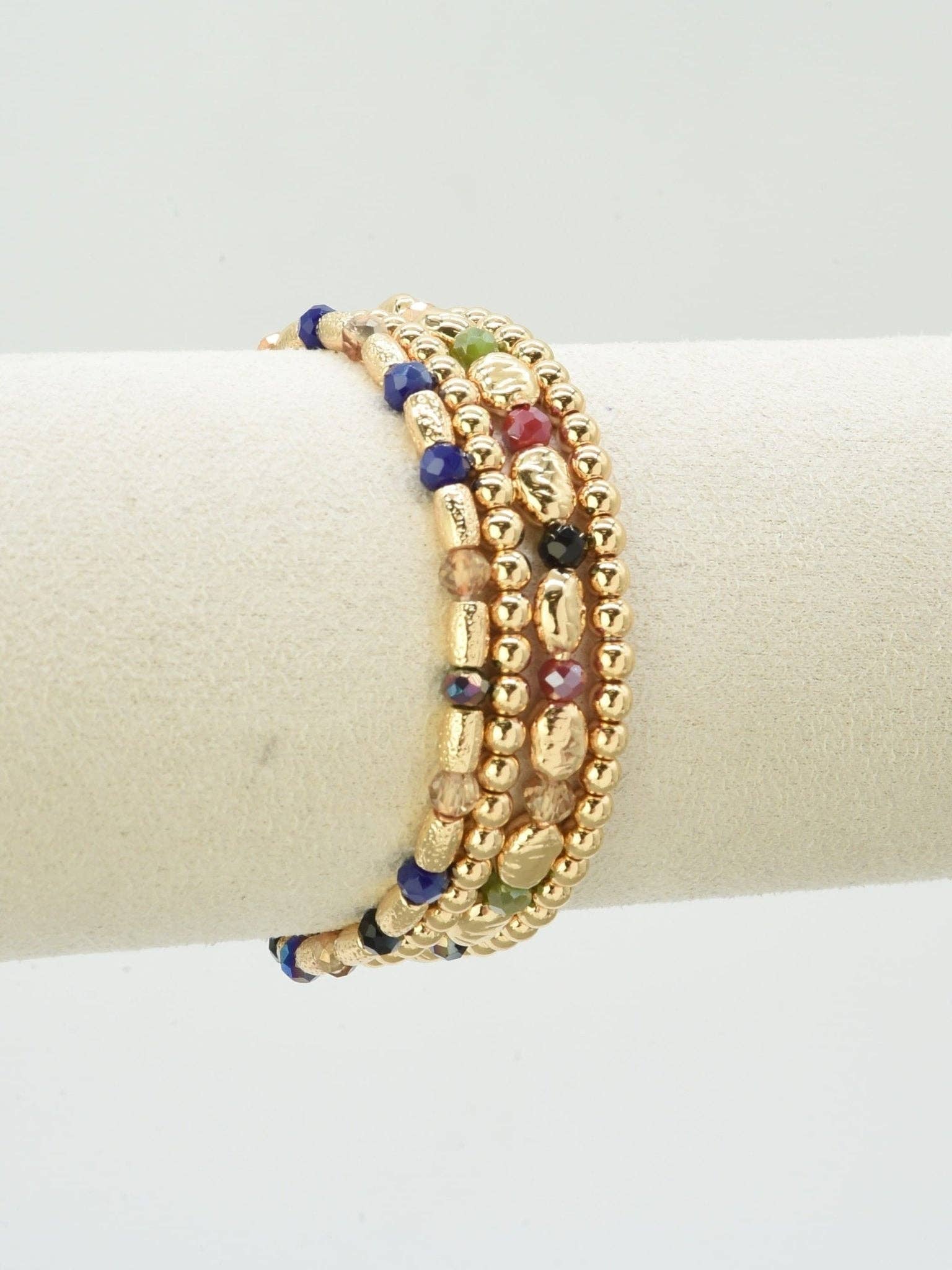 4 Piece Multi Beaded Bracelet Set