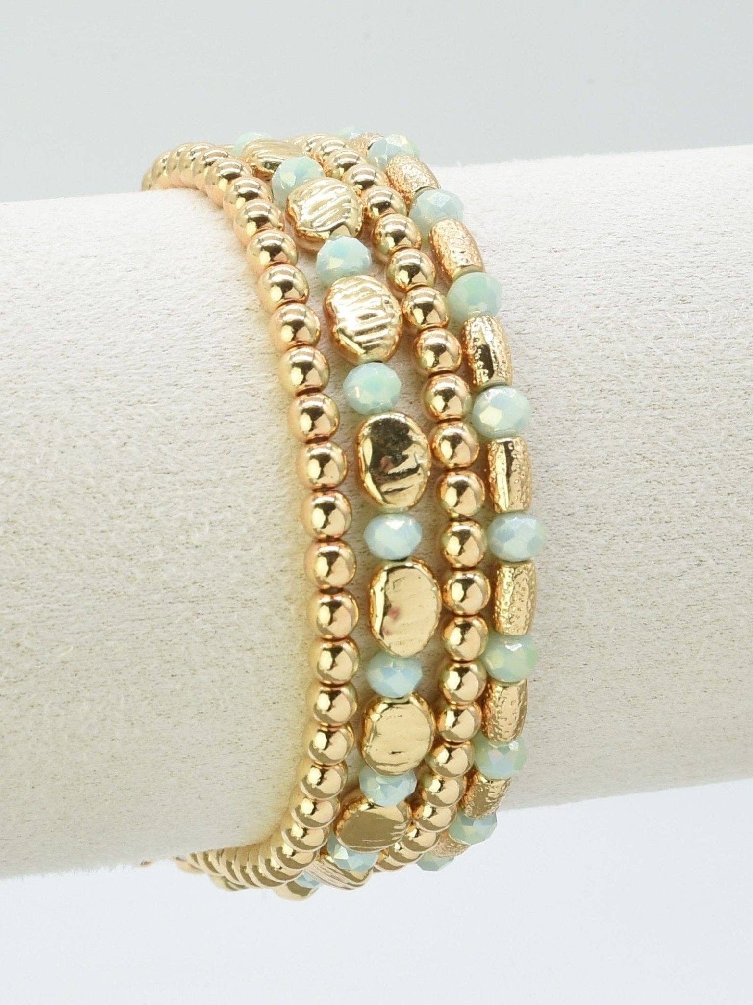 4 Piece Multi Beaded Bracelet Set