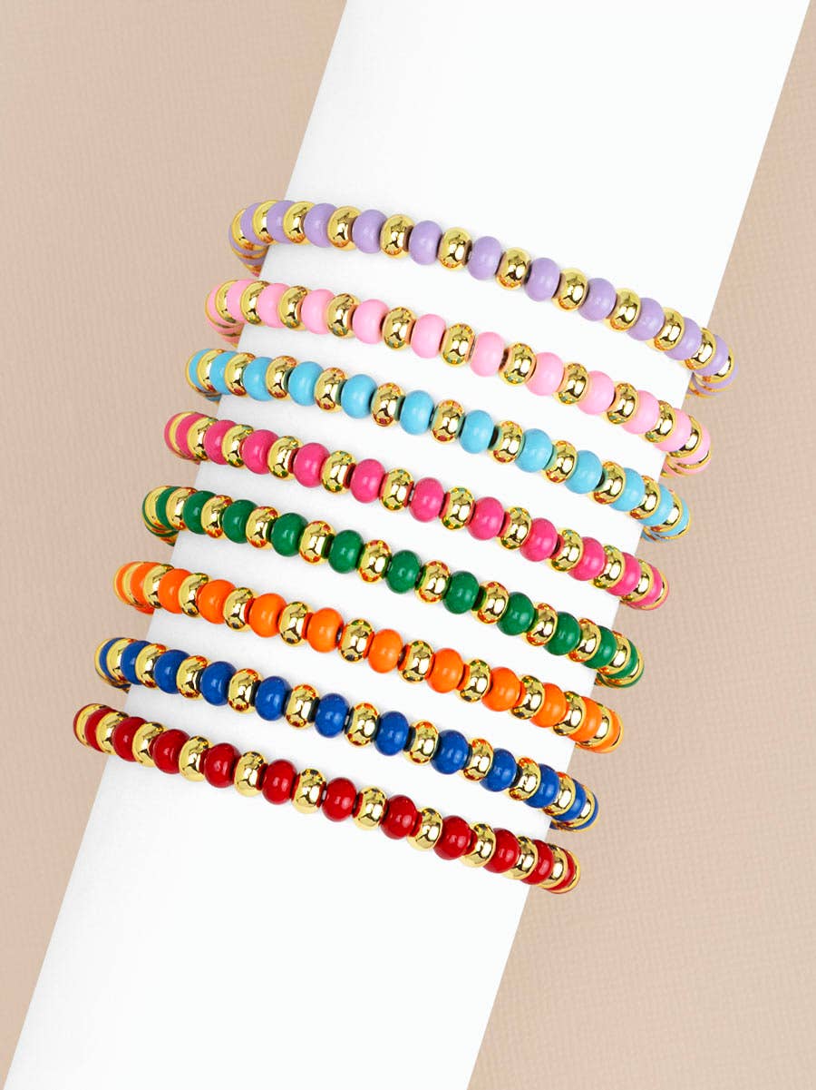 Enamel Beaded Stretch Bracelet