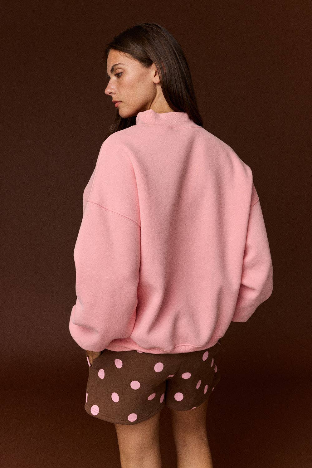 Pink MOCK NECK SWEATER