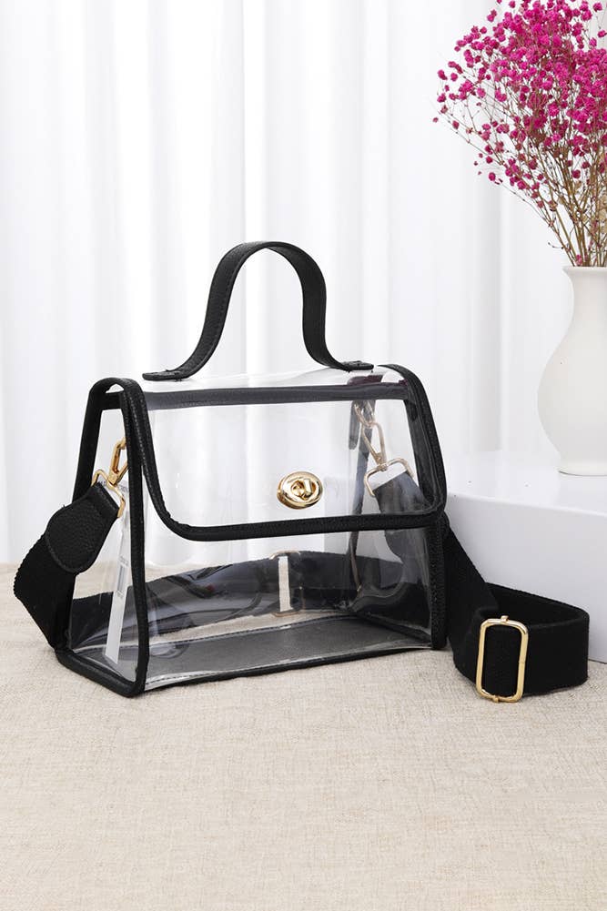 Clear Stadium Crossbody hand Bag: Leopard