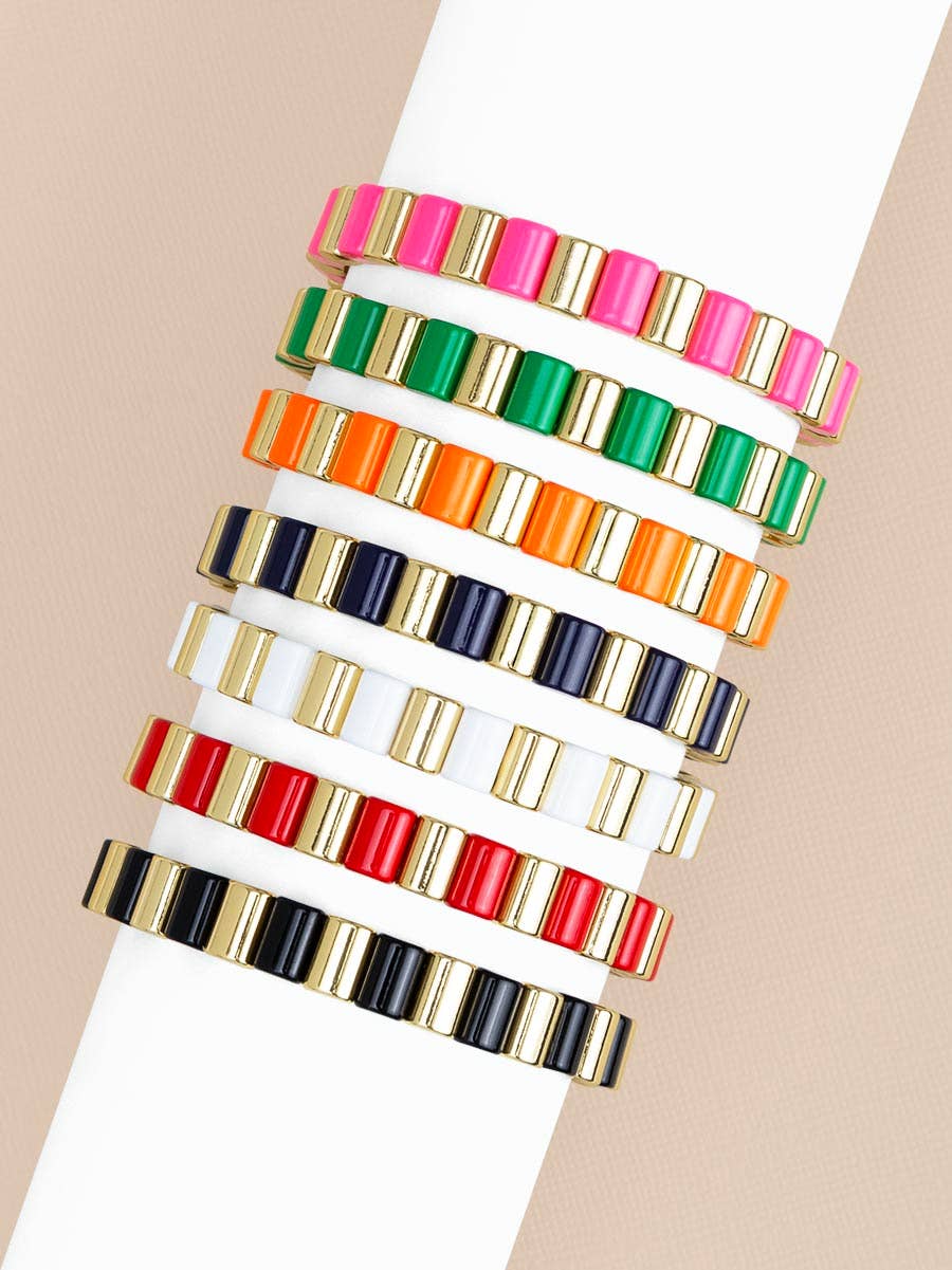 Enamel Tile Stretch Bracelet