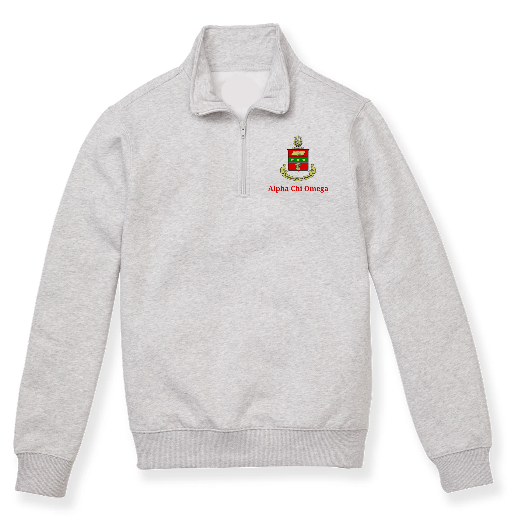 Alpha Chi Omega Crest Quarter Zip Sweatshirt