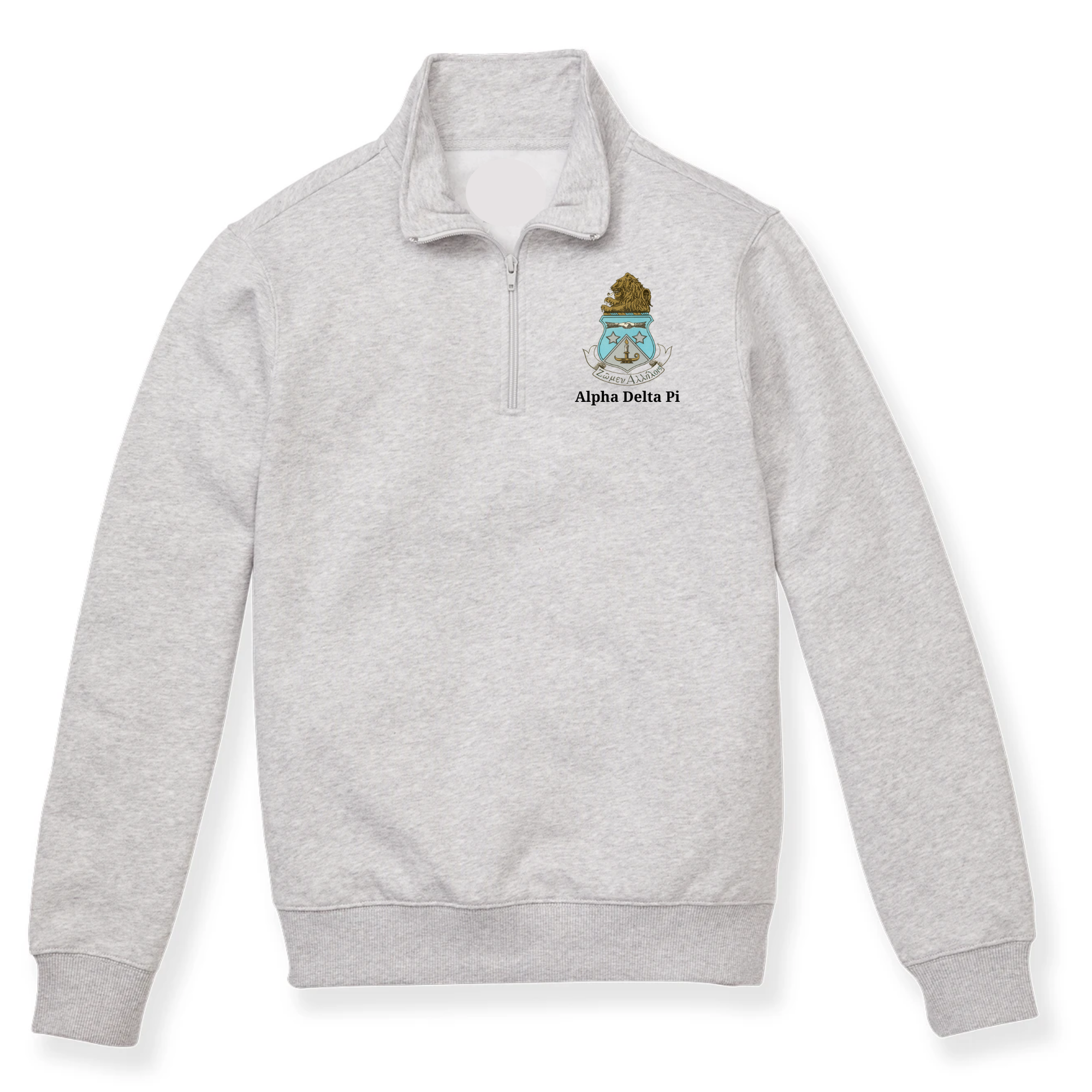 Alpha Delta Pi Crest Quarter Zip Sweatshirt