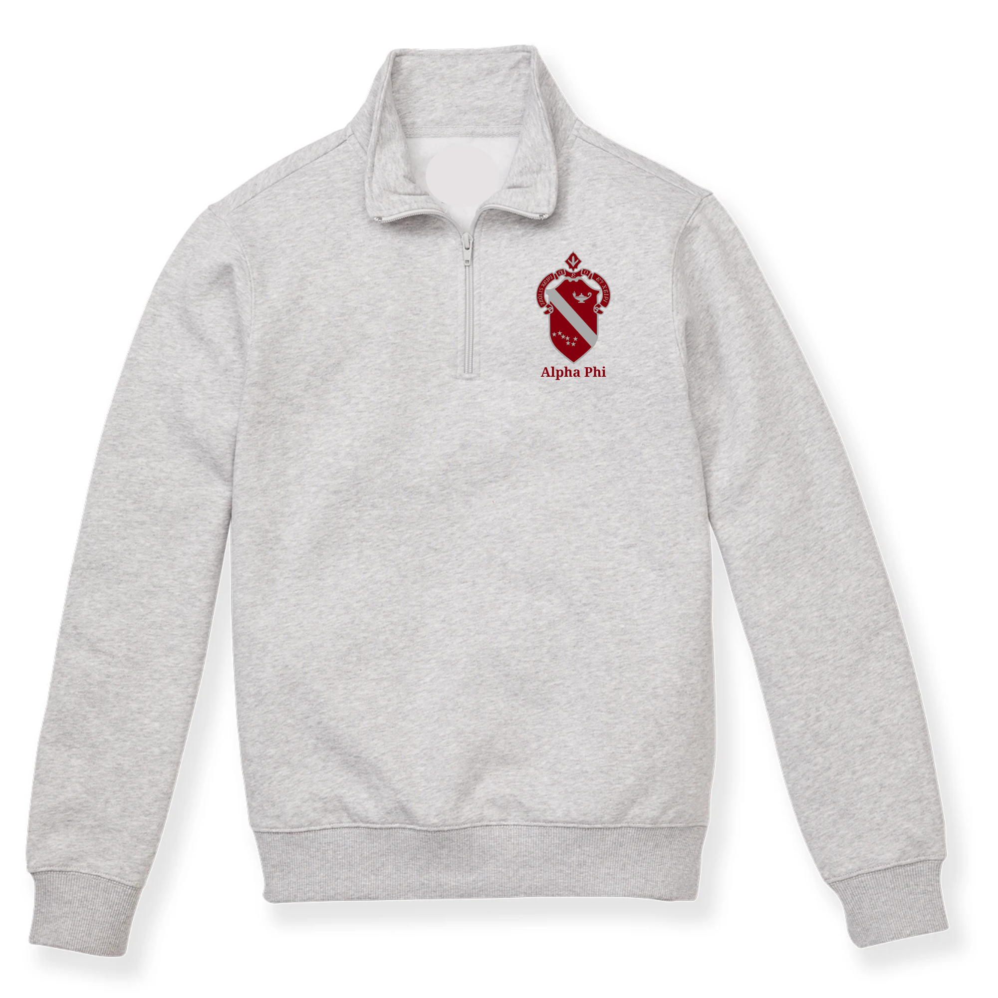 Alpha Phi Crest Quarter Zip Sweatshirt