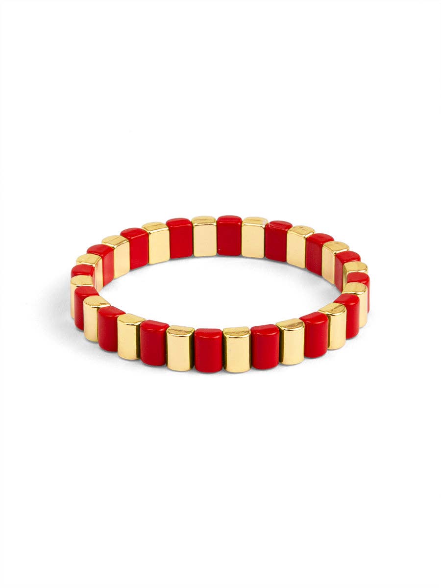 Enamel Tile Stretch Bracelet