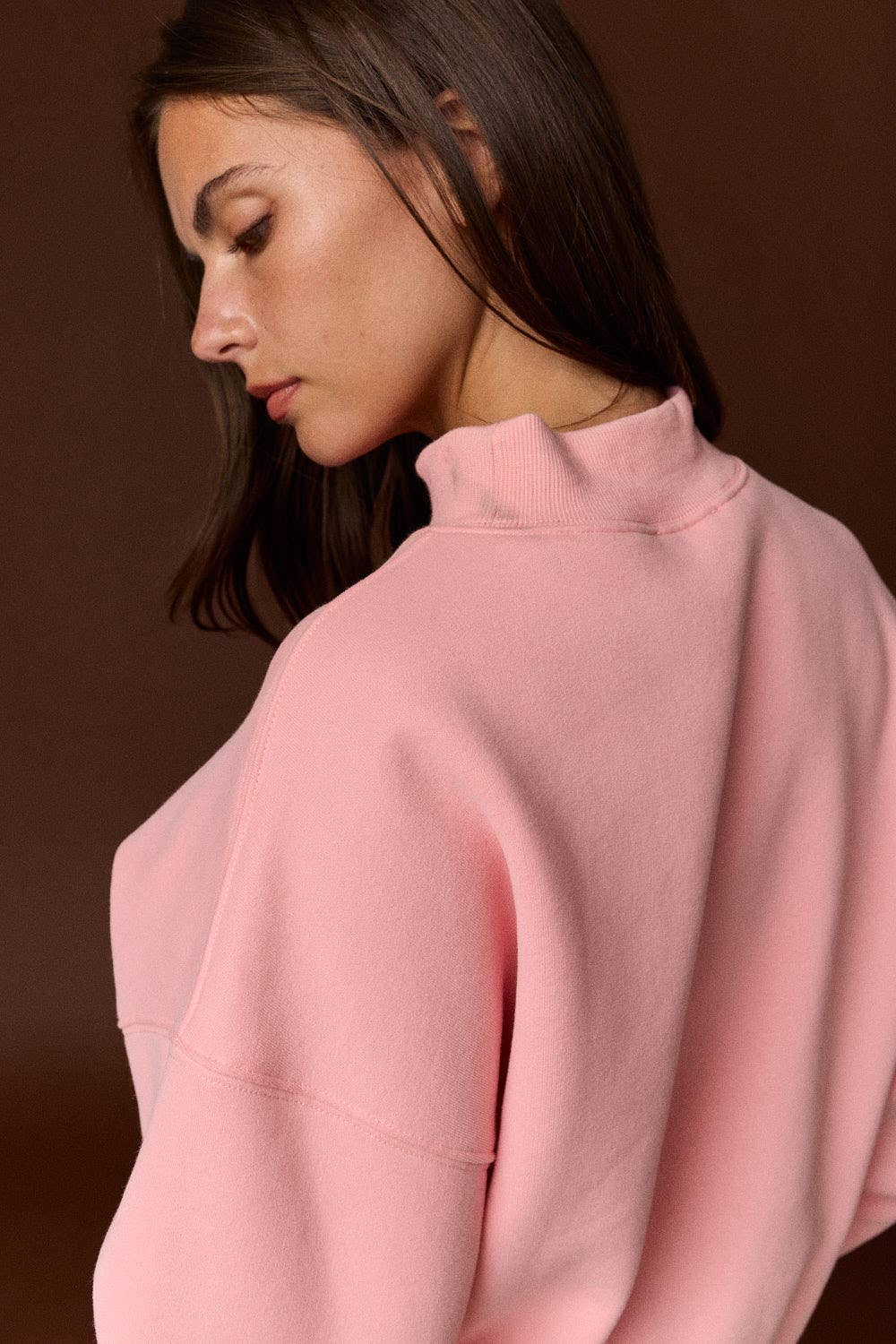 Pink MOCK NECK SWEATER