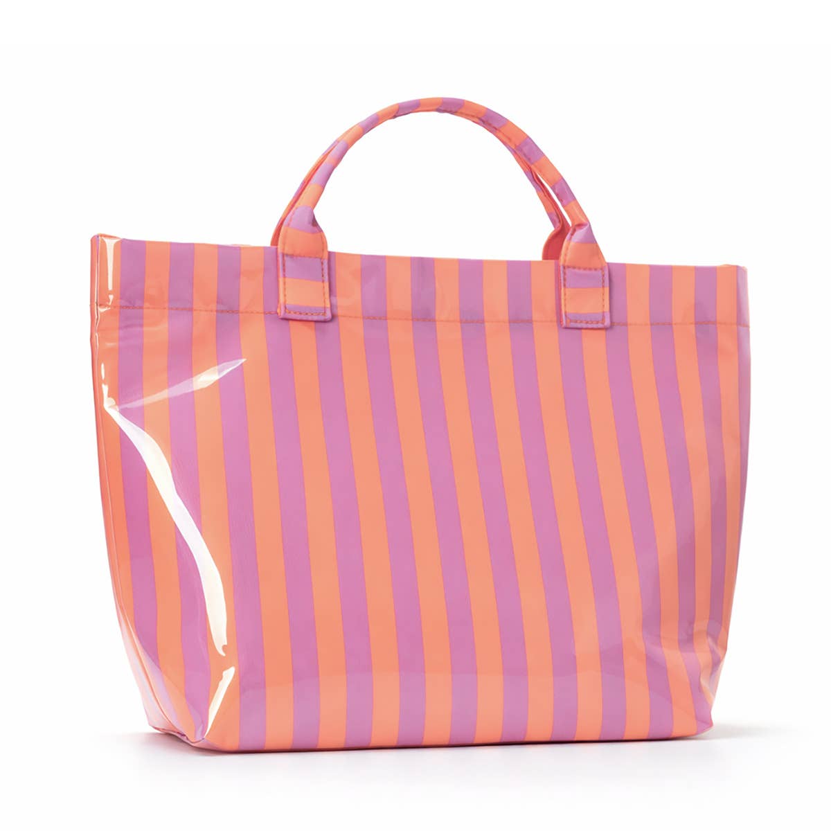 Striped Tote Bag PVC Handbag