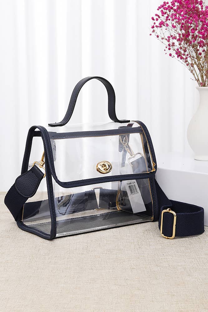 Clear Stadium Crossbody hand Bag: Leopard
