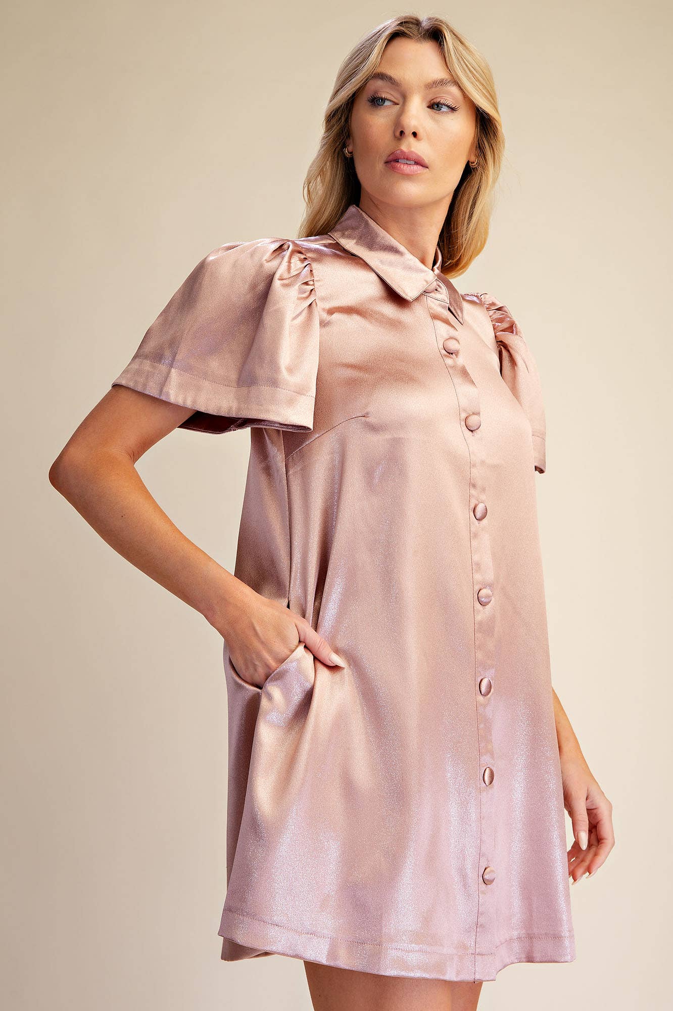 Metallic Holiday Mini Dress