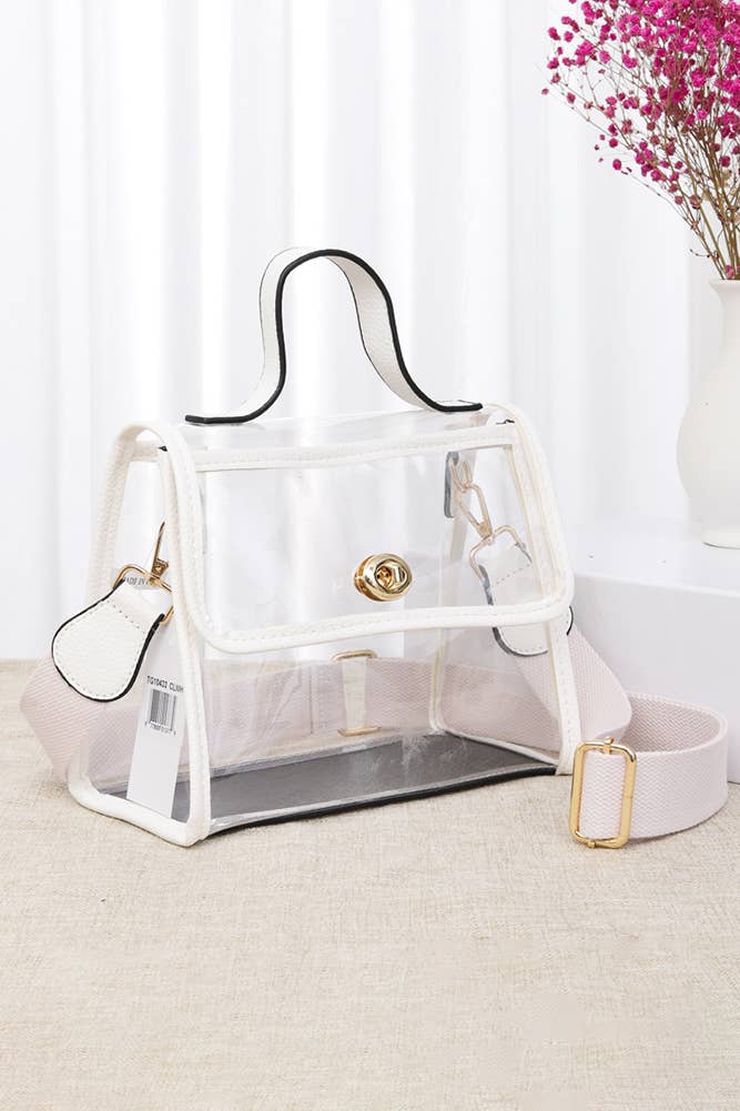 Clear Stadium Crossbody hand Bag: Leopard