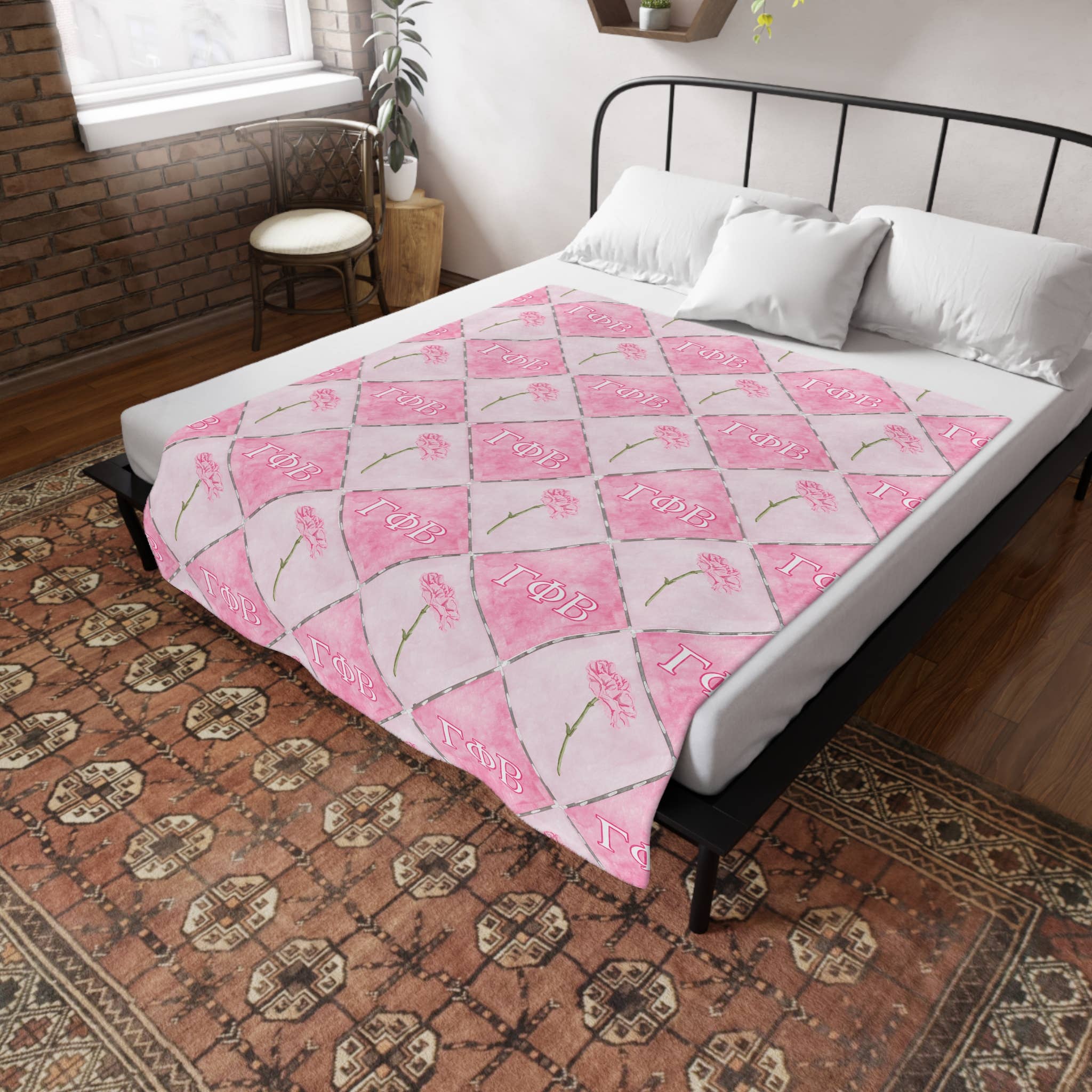 Gamma Phi Flannel Fleece Blanket, Sorority