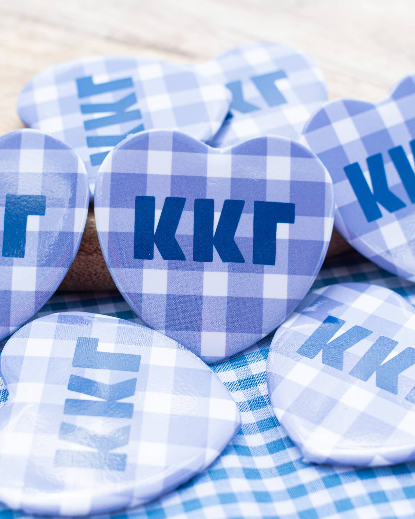 Gingham Heart buttons: Pi Beta Phi