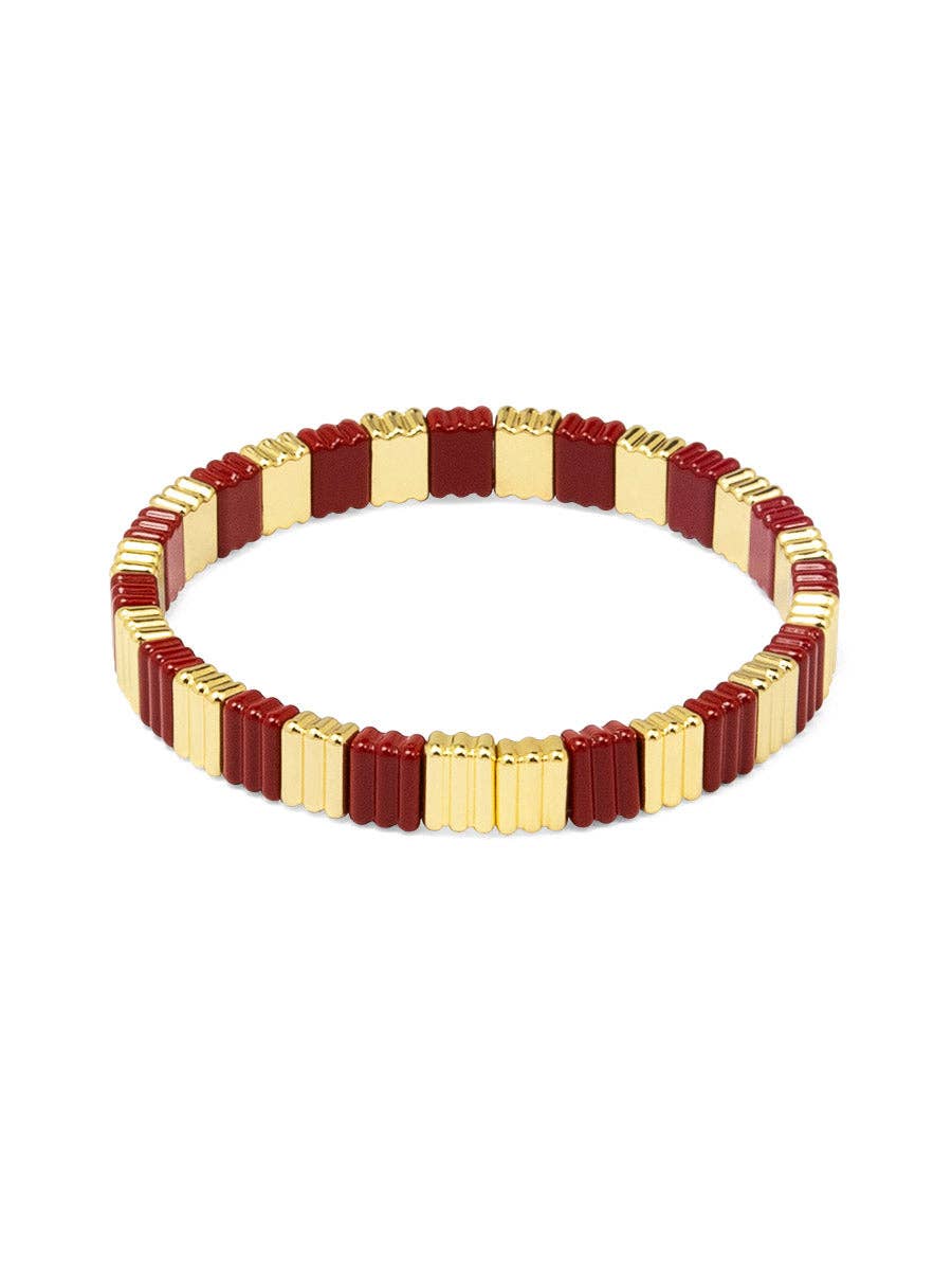 Ribbed Enamel Stretch Bracelet