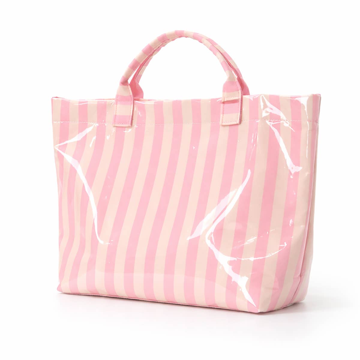 Striped Tote Bag PVC Handbag