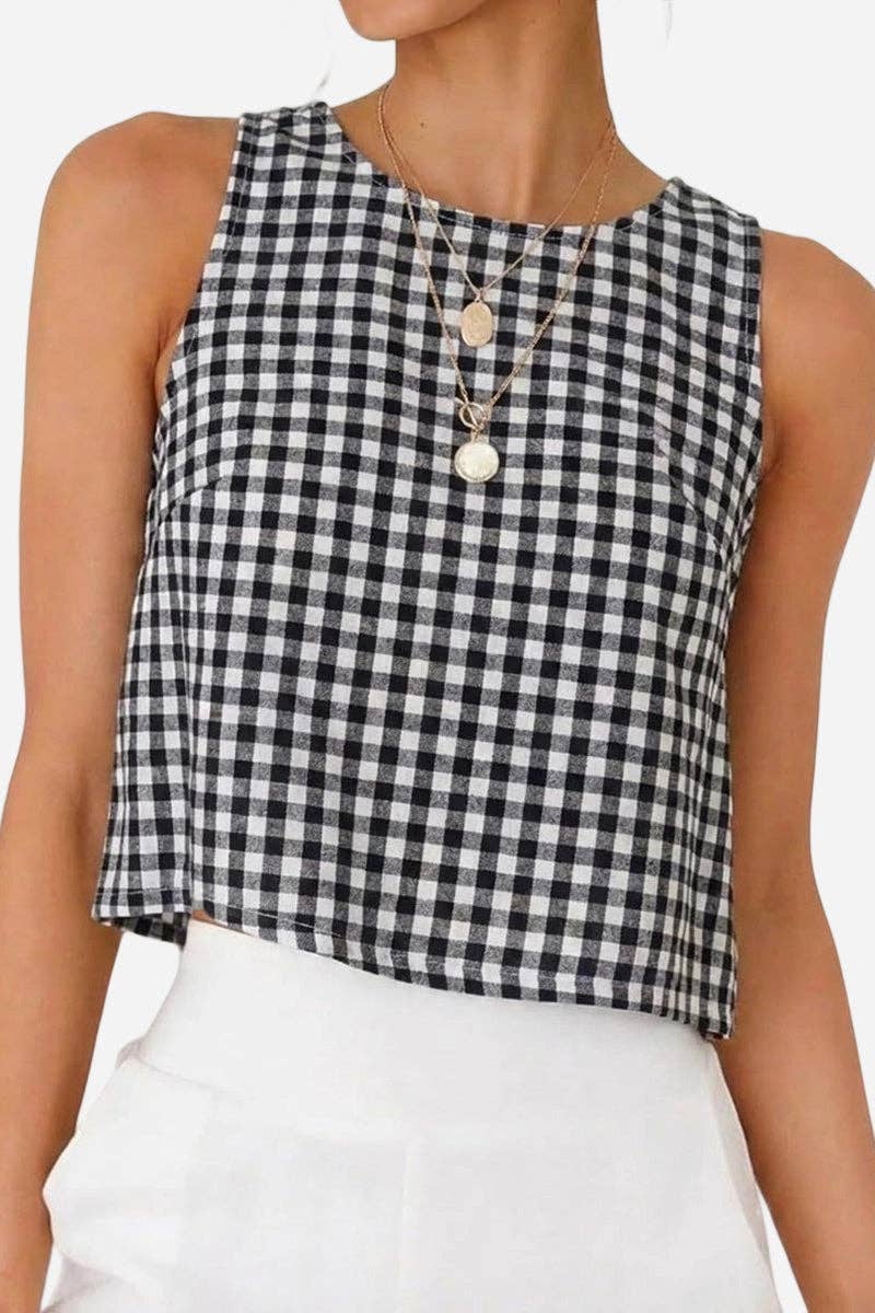 Gingham Cropped Tank