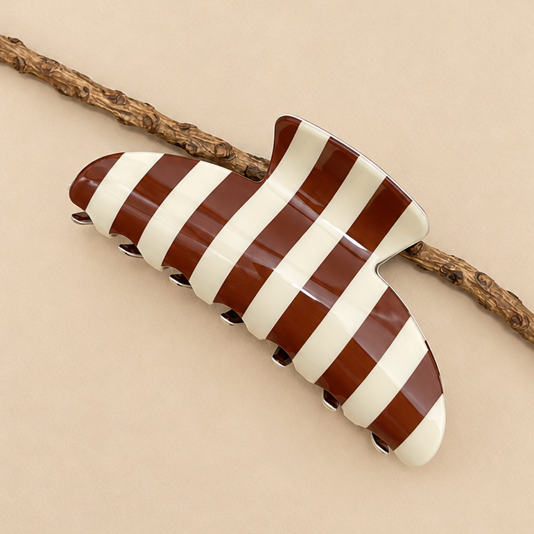 Retro Polka Dot Hair Claw - Glossy Spotted French