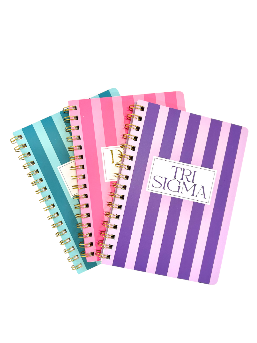 Stripe Sorority Notebook: ALPHA DELTA PI