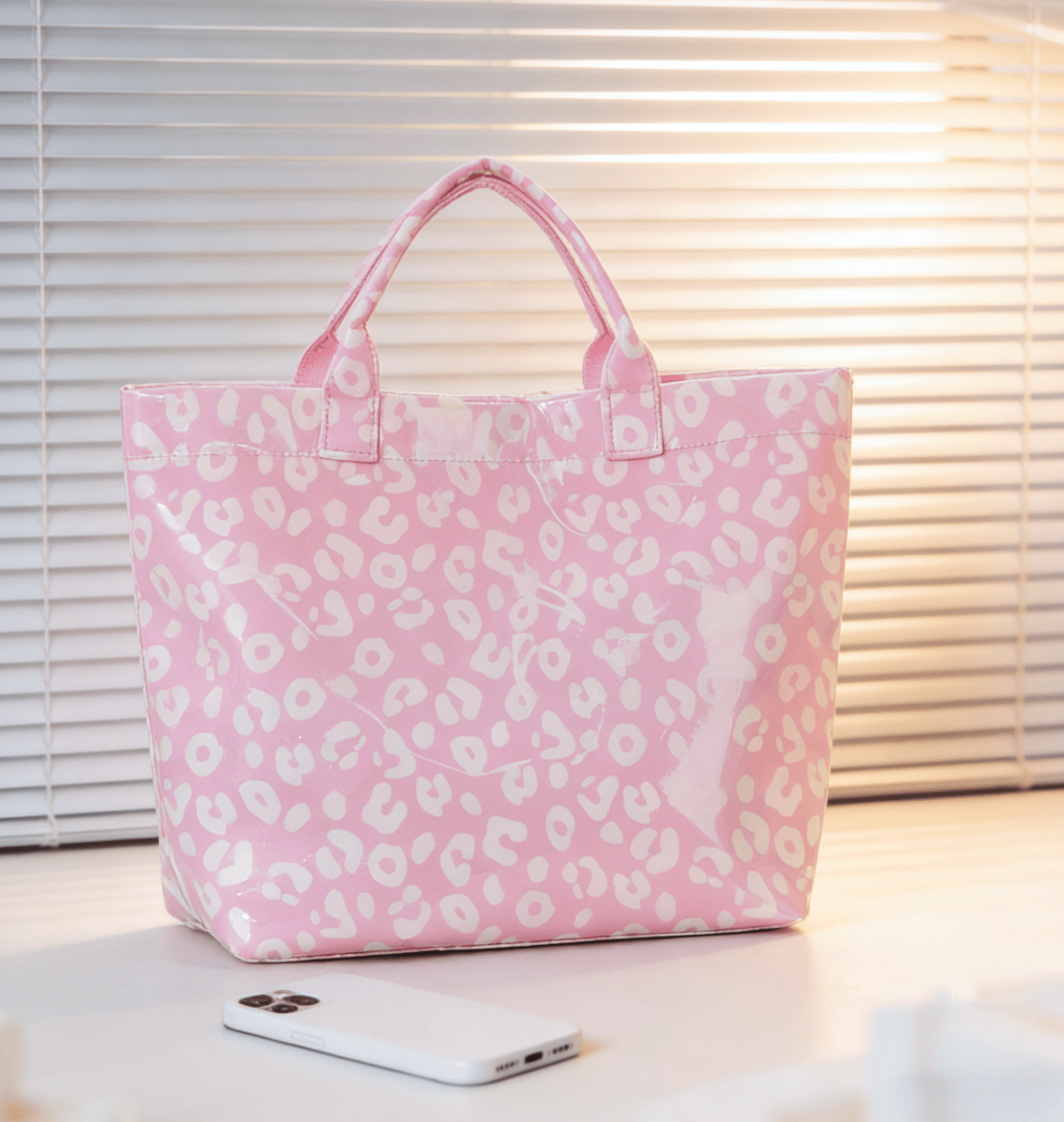 Striped Tote Bag PVC Handbag