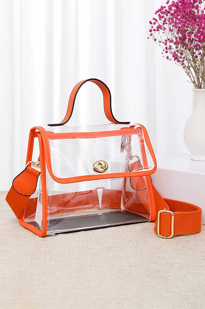 Clear Stadium Crossbody hand Bag: Leopard