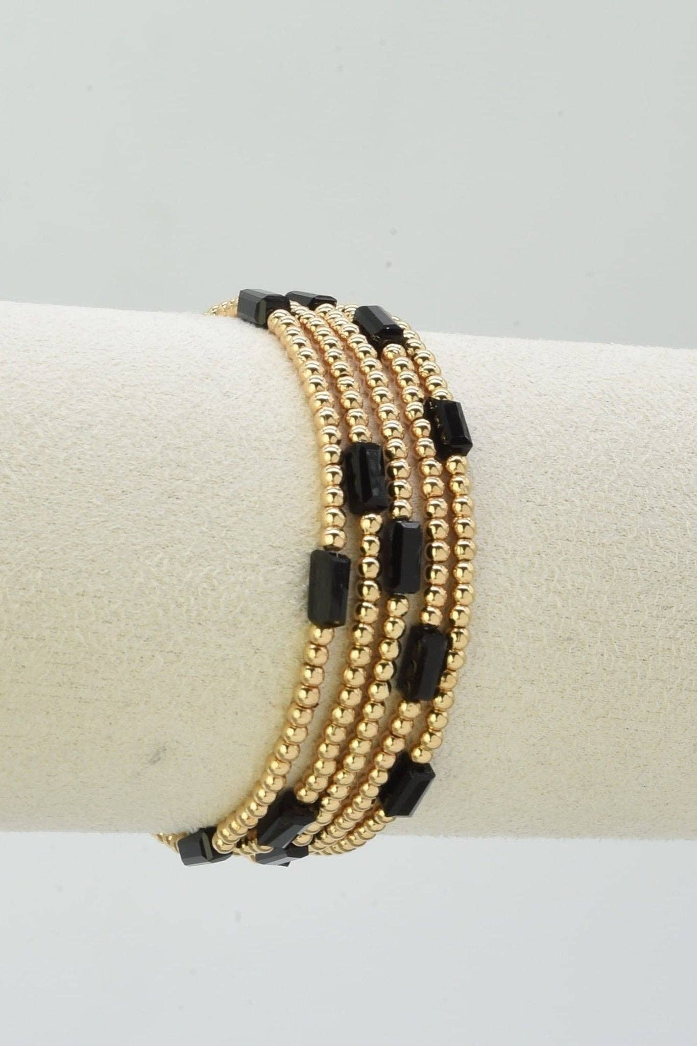 Clara Five Piece CCB and Glass Bead Stretch Bracelet Set