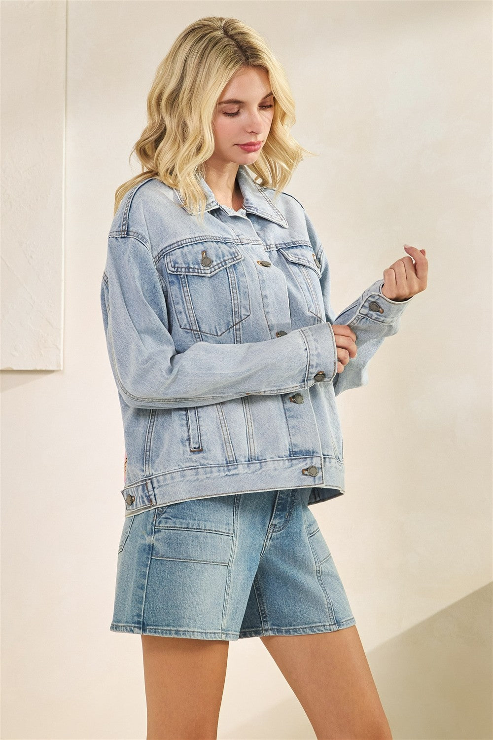 Denim Jacket with Tiger Back Panel