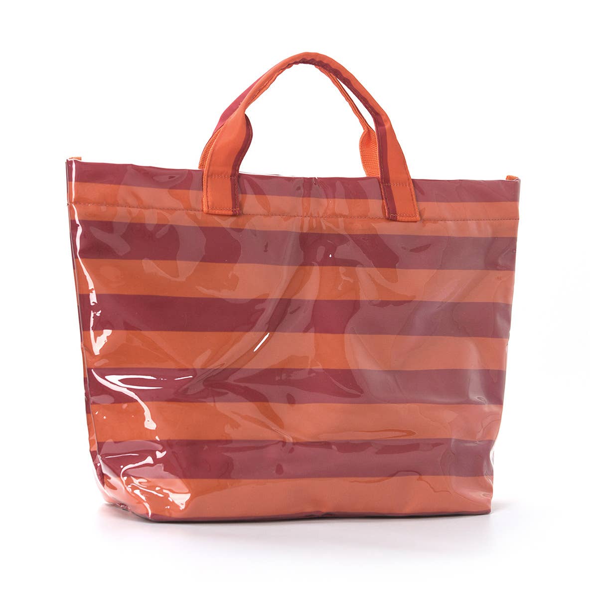 Striped Tote Bag PVC Handbag
