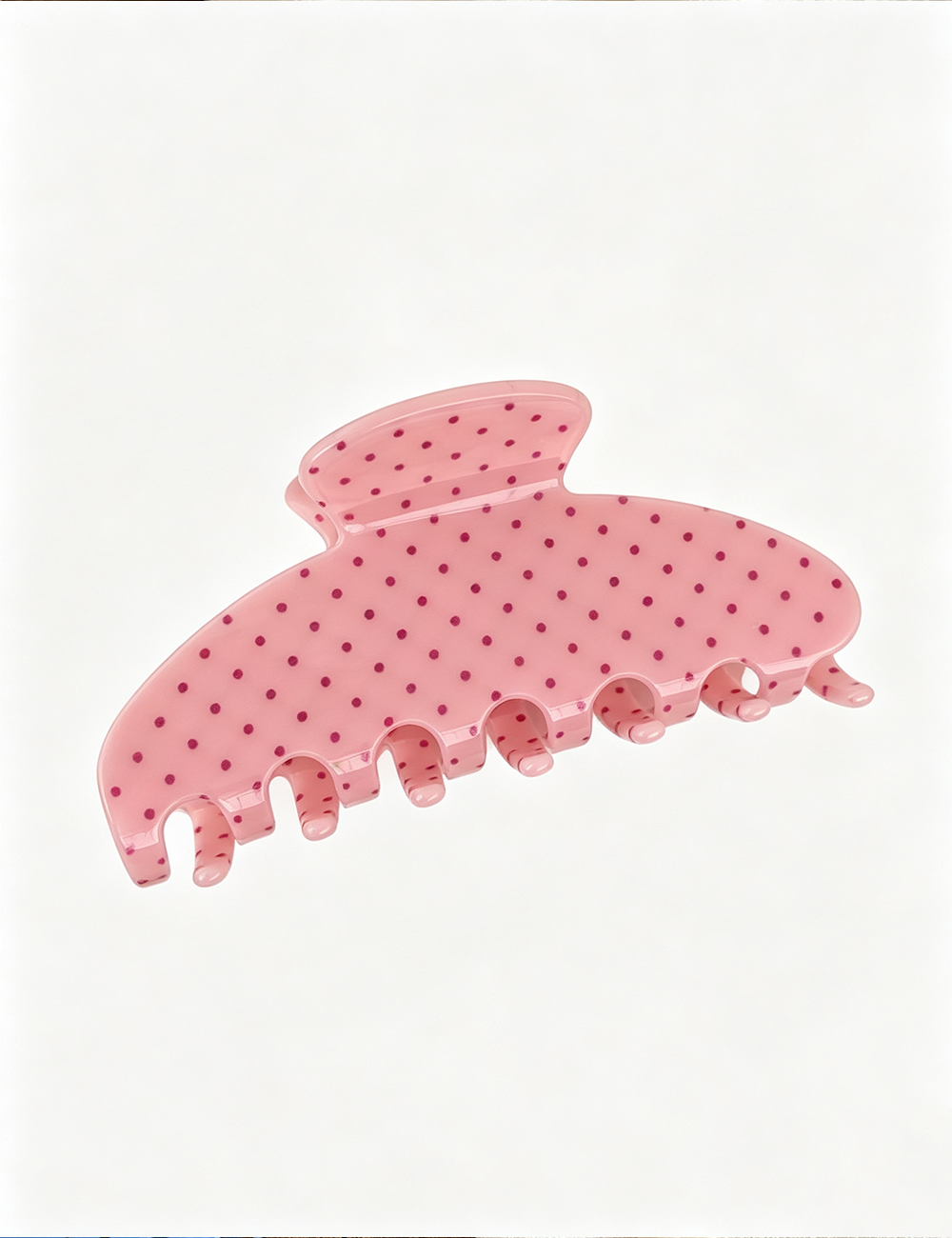 Ladies Polka Dot Print Large Hair Claw Clip