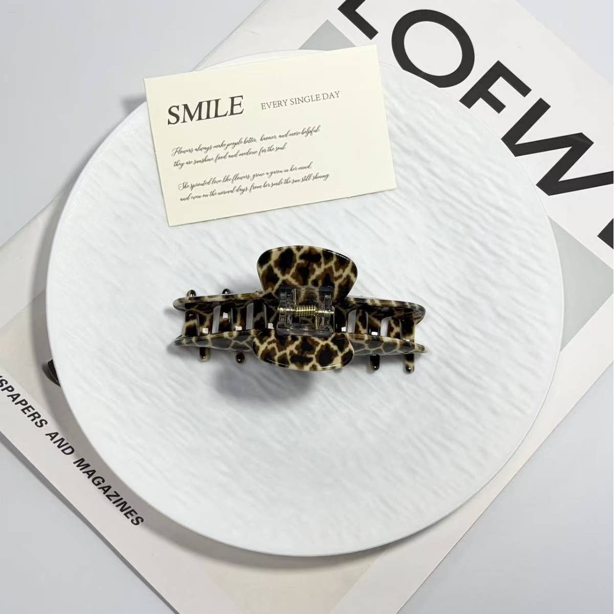 Classic Leopard Print Acrylic Hair Claw Clip