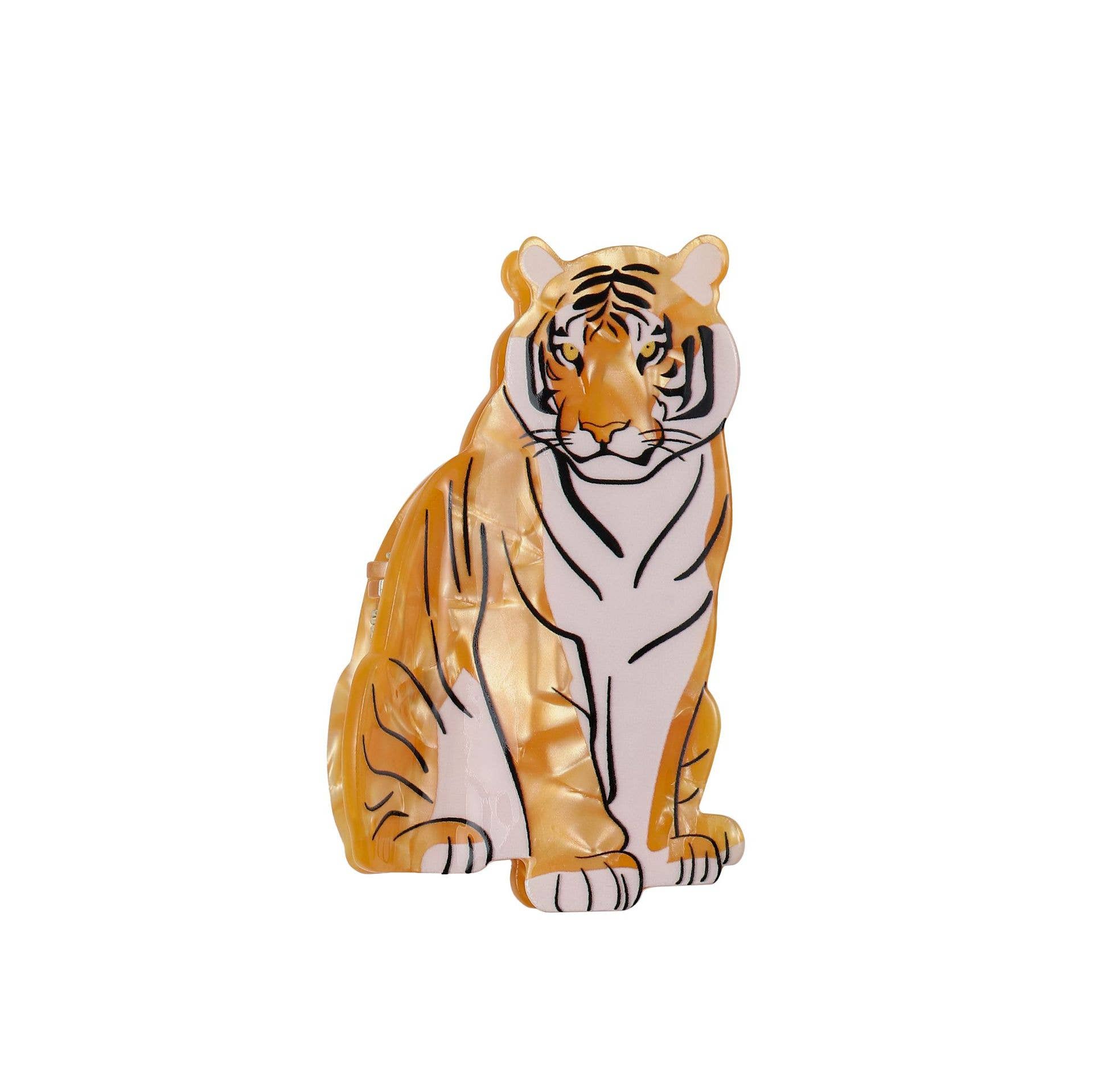 Sitting Tiger Design Hair Claw Clip