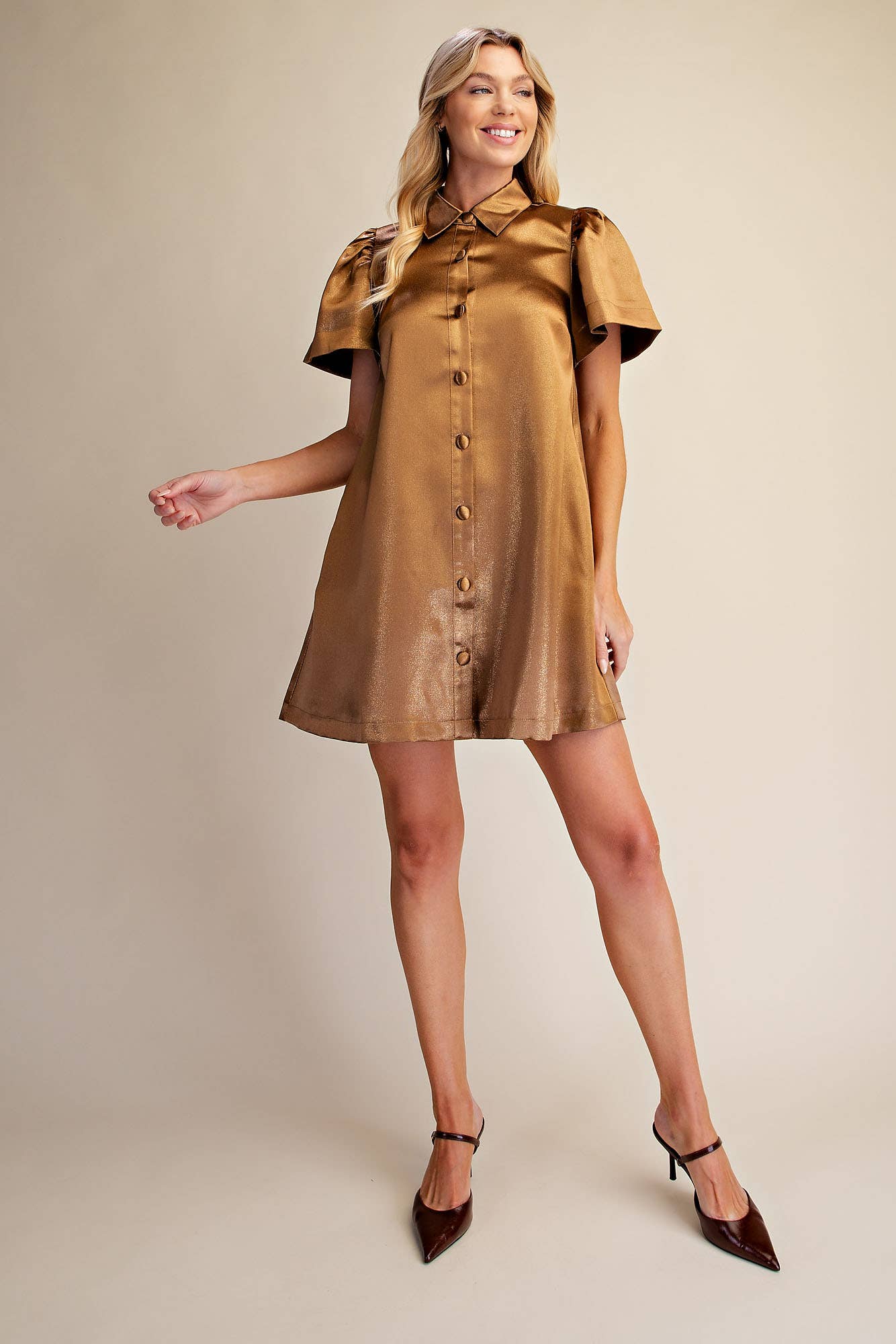 Metallic Holiday Mini Dress