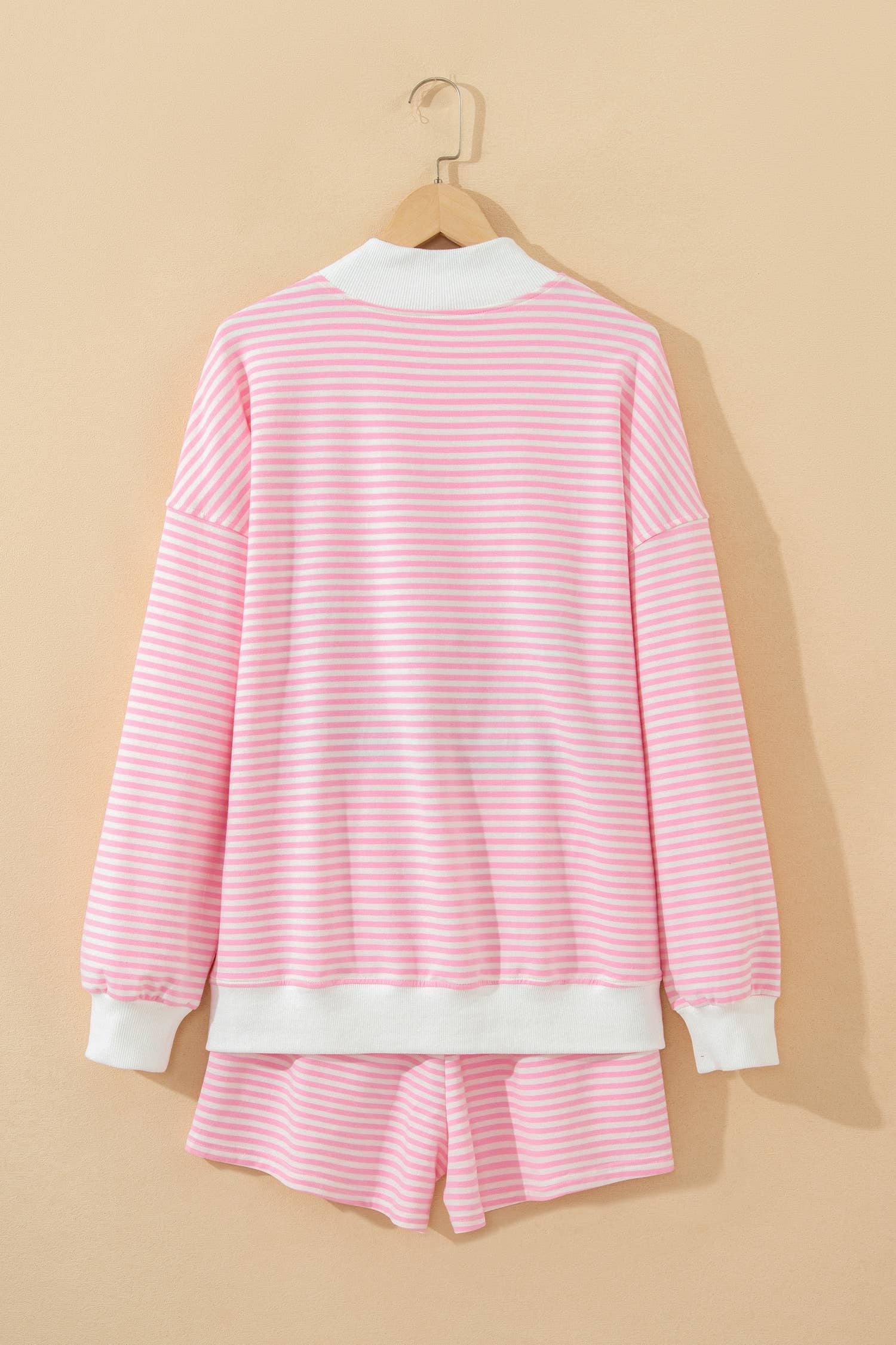 Stripe Oversize Sweatshirt and Shorts Set