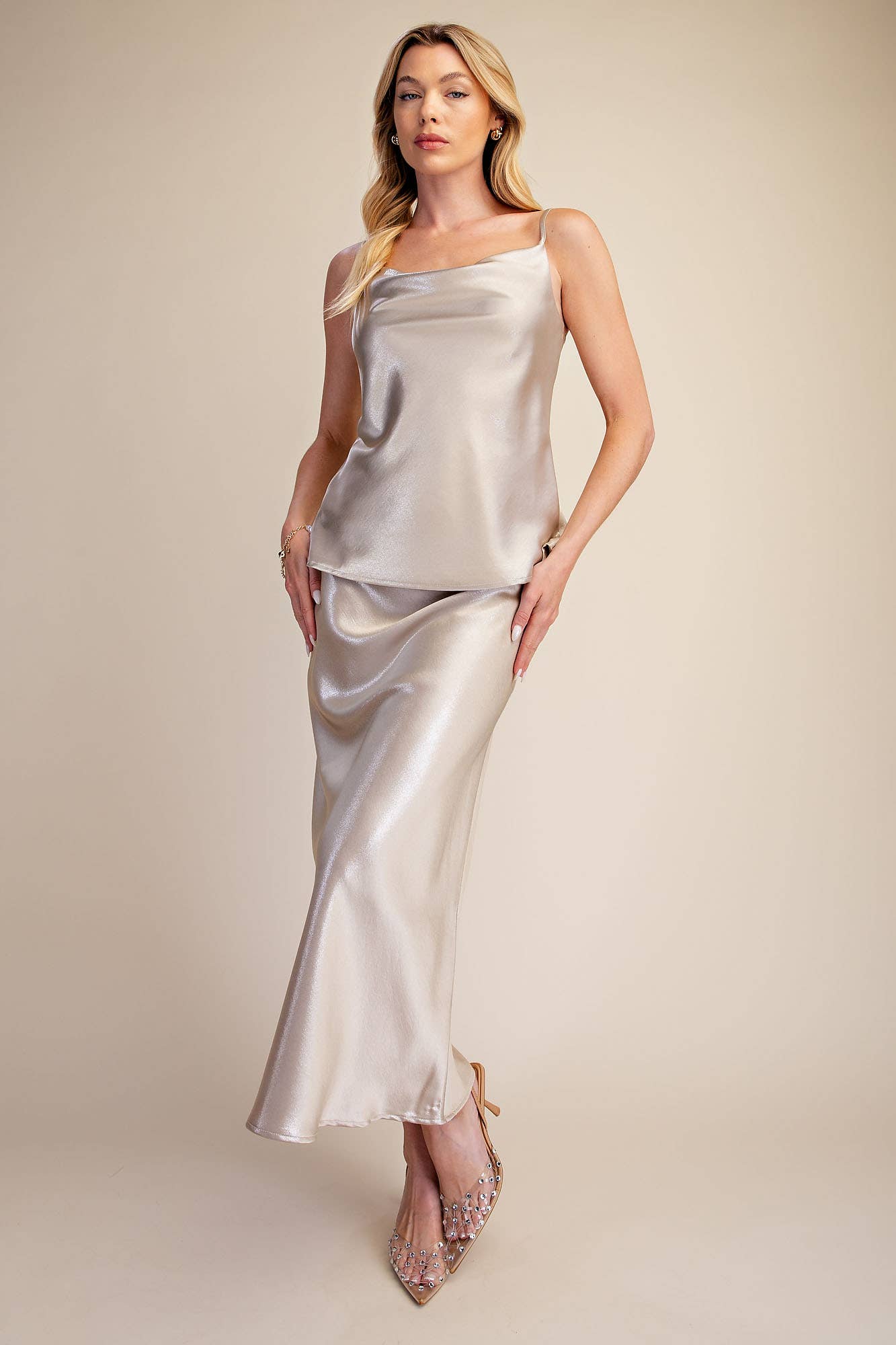 Cowl Neck Glitter Cami