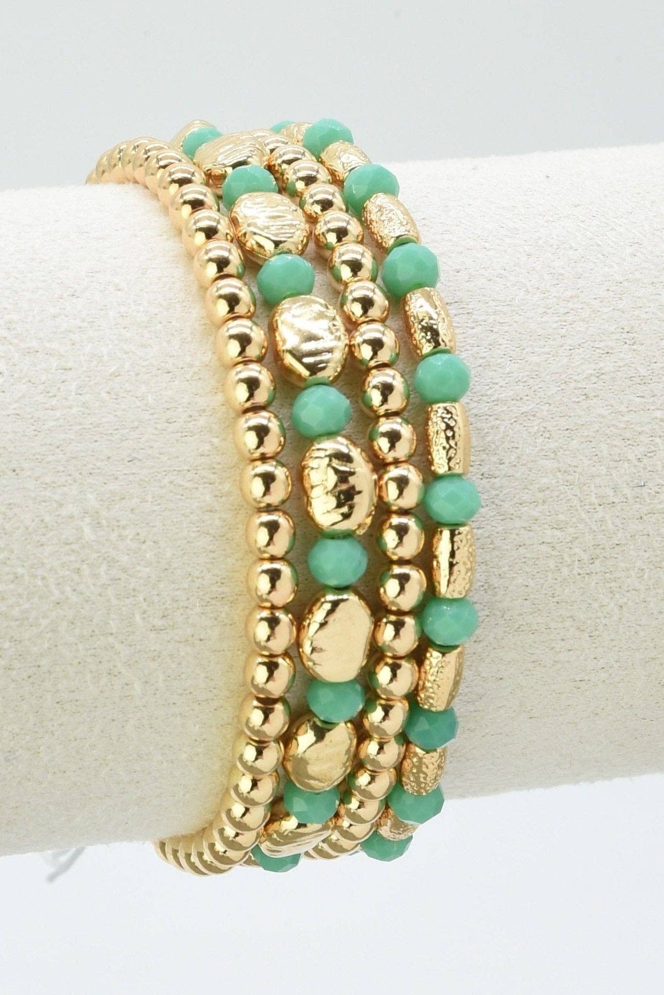 4 Piece Multi Beaded Bracelet Set