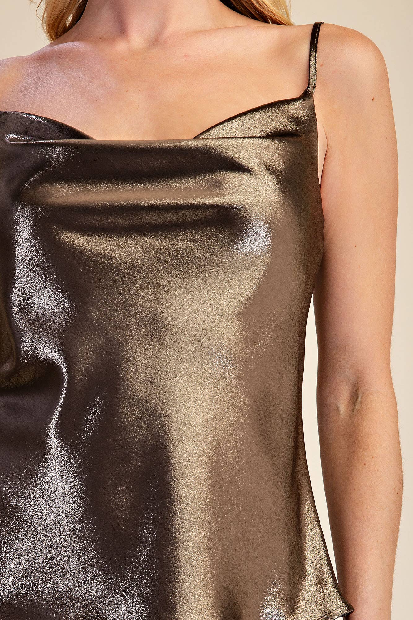 Cowl Neck Glitter Cami