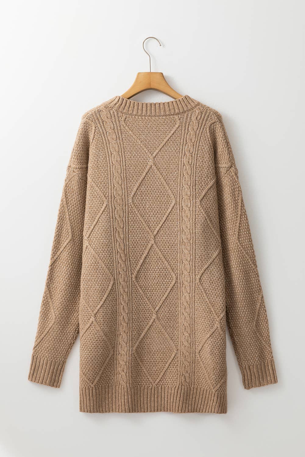 Cable Knit Loose Fit Sweater Mini Dress