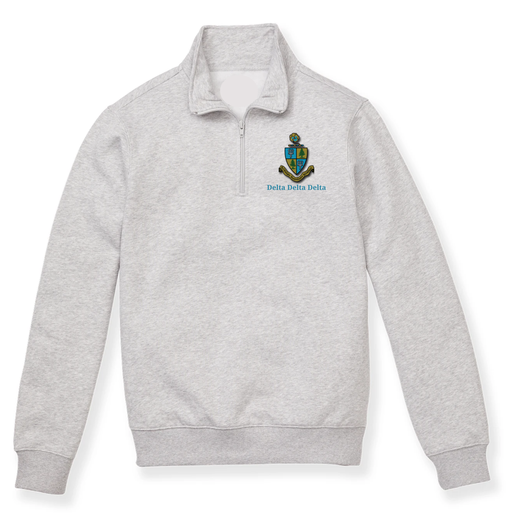 Delta Delta Delta Crest Quarter Zip Sweatshirt