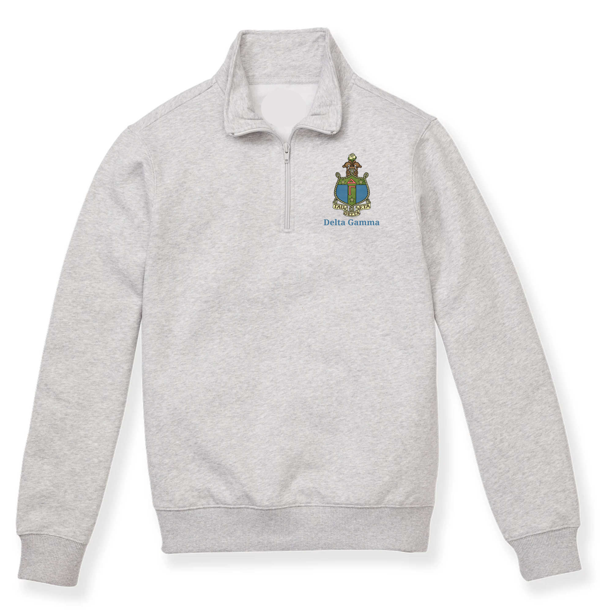 Delta Gamma Crest Quarter Zip Sweatshirt
